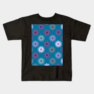 Radiant Suns Cool on Dark Teal Kids T-Shirt